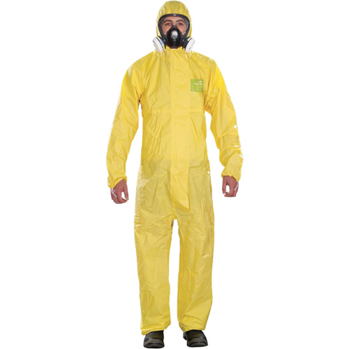 Microchem&reg; Medium-Duty Disposable Coveralls, Small, Yellow, Polypropylene Southpoint Industrial Supply