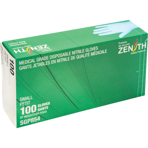 Puncture-Resistant Medical-Grade Disposable Gloves, Small, Nitrile, 3.5-mil, Powder-Free, Blue, Class 2 Southpoint Industrial Supply