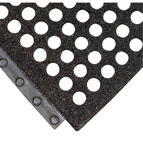 24/Seven&reg; Locksafe&reg; Anti-Fatigue Mat, Honeycomb, 3' x 3' x 5/8", Black, Natural Rubber Southpoint Industrial Supply