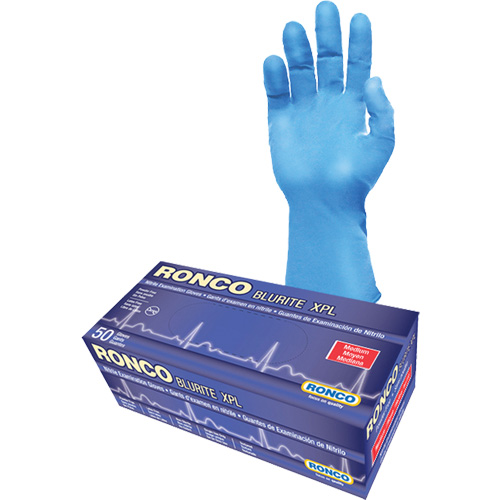 Blurite XPL Examination Gloves, Small, Nitrile, 8-mil, Powder-Free, Blue, Class 2 Southpoint Industrial Supply