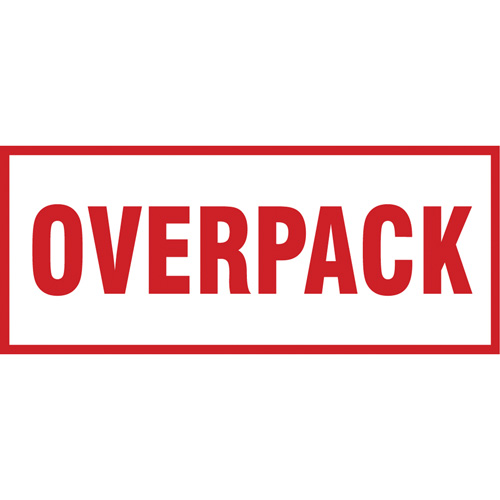 &eacute;tiquette de manutention Overpack, 6" lo x 2-1/2" la, Rouge/blanc Southpoint Industrial Supply
