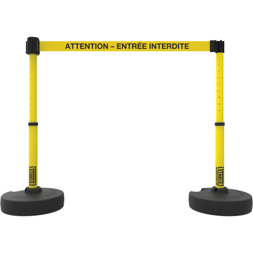 Plus Barrier Post Set, Plastic, 42" H, Yellow Tape, 15' Tape Length Southpoint Industrial Supply