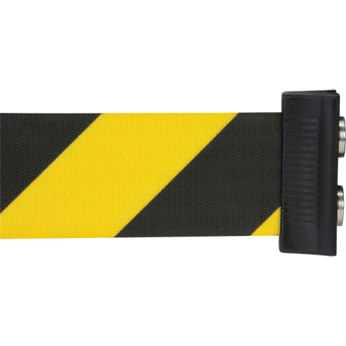 Wall Mount Barrier with Magnetic Tape, Steel, Screw Mount, 7', Black and Yellow Tape Southpoint Industrial Supply
