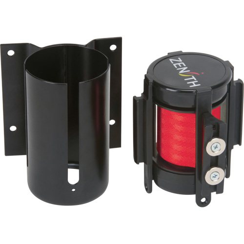 Wall Mount Barrier with Magnetic Tape, Steel, Screw Mount, 7', Red Tape Southpoint Industrial Supply