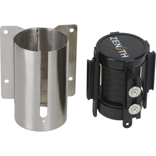 Wall Mount Barrier with Magnetic Tape, Steel, Screw Mount, 7', Black Tape Southpoint Industrial Supply