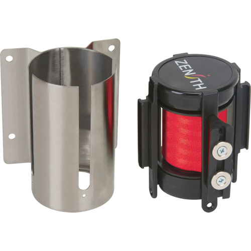 Wall Mount Barrier with Magnetic Tape, Steel, Screw Mount, 7', Red Tape Southpoint Industrial Supply