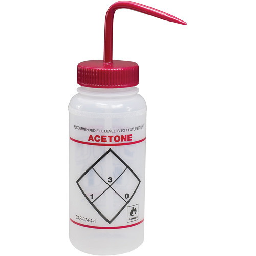 "Acetone" Safety-Labeled Wide-Mouth Wash Bottle, 16 oz. Southpoint Industrial Supply