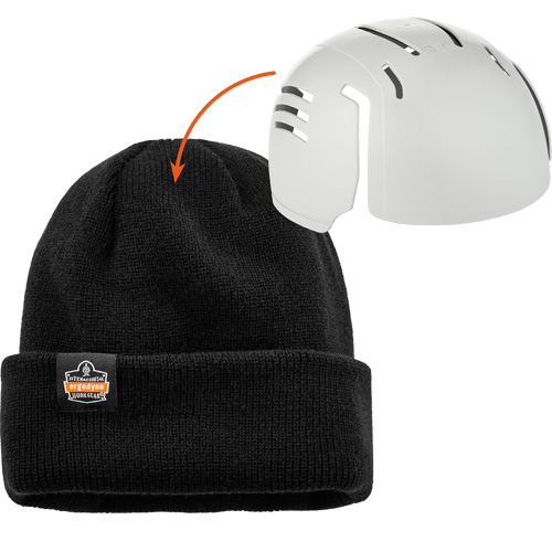 Tuque en tricot c&ocirc;tel&eacute; avec fermeture &agrave; glissi&egrave;re et casque antichoc &agrave; ins&eacute;rer N-Ferno, Taille unique, Noir Southpoint Industrial Supply
