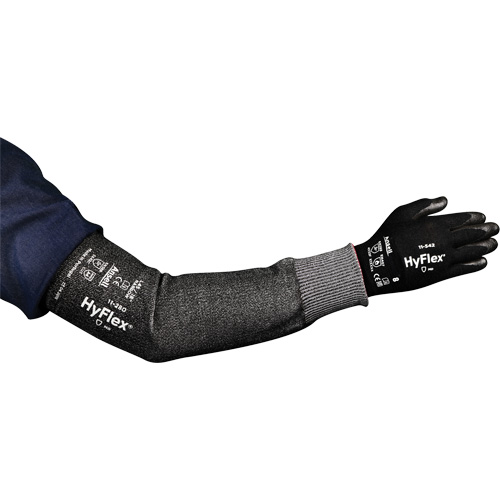 HyFlex&reg; 11-280 Series Wide Cut Resistant Sleeve, Intercept, 12", ASTM ANSI Level A4, Grey Southpoint Industrial Supply