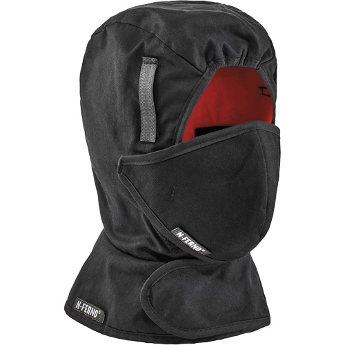 N-Ferno&reg; Winter Hard Hat Liner with Mouthpiece, Fleece Lining, One Size, Black Southpoint Industrial Supply