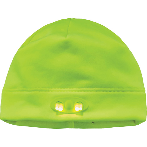 N-Ferno&reg; Skull Cap Beanie Hat with LED Lights, One Size, High-Visibility Lime Green Southpoint Industrial Supply