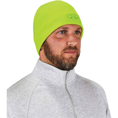 N-Ferno&reg; Skull Cap Beanie Hat with LED Lights, One Size, High-Visibility Lime Green Southpoint Industrial Supply