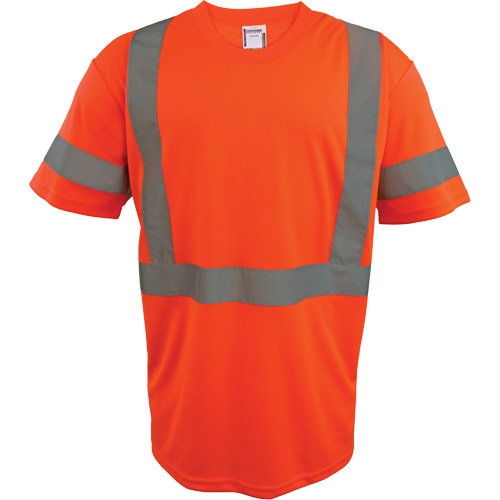 Short Sleeve Safety T-Shirt, Polyester, 2X-Large, High Visibility Orange Southpoint Industrial Supply