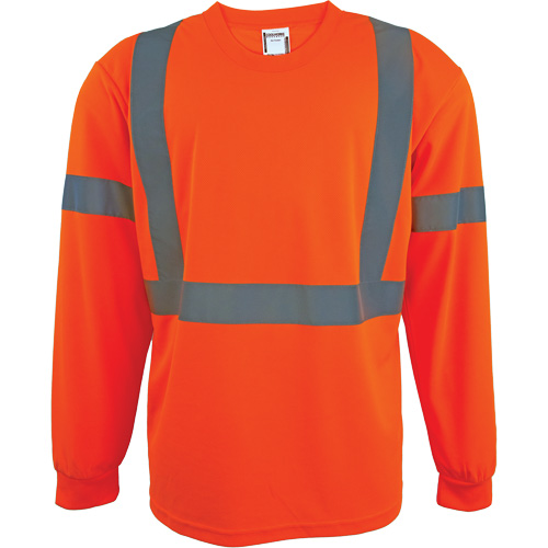 Long Sleeve Safety Shirt, Polyester, 2X-Large, High Visibility Orange Southpoint Industrial Supply