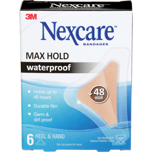 Pansements imperm&eacute;ables &agrave; tenue maximale Nexcare, Main/Talon, 3-1/2", Plastique, St&eacute;rile Southpoint Industrial Supply