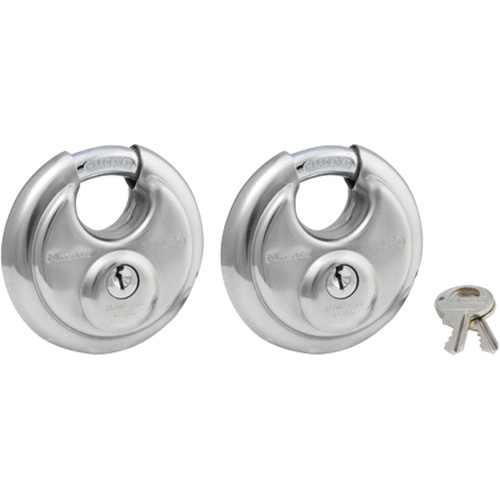 Cadenas &agrave; arceau prot&eacute;g&eacute;, Argent, Cl&eacute;s identiques, Acier inoxydable, Largeur de 2-3/4" Southpoint Industrial Supply