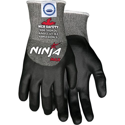 Gants r&eacute;sistant aux coupures Max Ninja, Taille Moyen, Calibre 10, Rev&ecirc;tement Bipolym&egrave;re, Enveloppe en Dyneema, ASTM ANSI niveau A3 Southpoint Industrial Supply