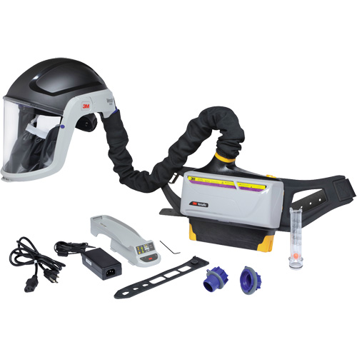 Trousse de respirateur d&eacute;puration dair propuls&eacute; pour lindustrie lourde Versaflo, Capuchon & visi&egrave;re, Pile Lithium-ion Southpoint Industrial Supply