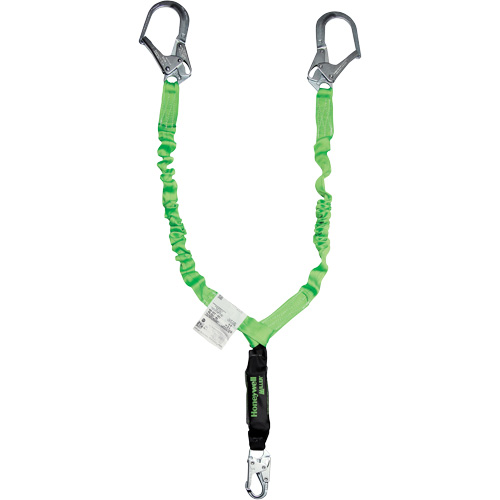Miller&reg; StretchStop&reg; Shock-Absorbing Lanyard, 6', Scaffold Hook Center, Locking Snap Hook Leg Ends, Polyester Southpoint Industrial Supply