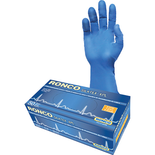 SilkTex XPL Extra-Long Examination Glove, X-Large, Latex, 13-mil, Powder-Free, Blue, Class 2 Southpoint Industrial Supply