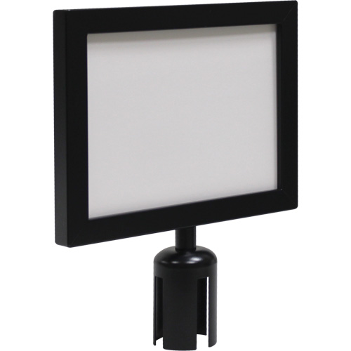 Cadre d'enseigne pour poteau de barri&egrave;re pour le contr&ocirc;le des foules, Noir Southpoint Industrial Supply