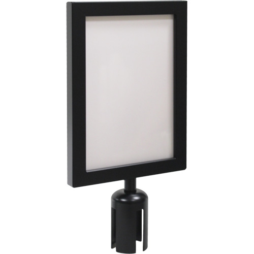 Cadre d'enseigne pour poteau de barri&egrave;re pour le contr&ocirc;le des foules, Noir Southpoint Industrial Supply