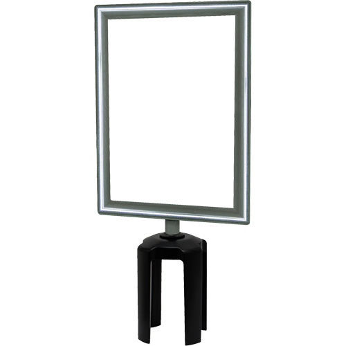 Heavy-Duty Vertical Sign Holder with Tensabarrier&reg; Post Adapter, Polished Chrome Southpoint Industrial Supply