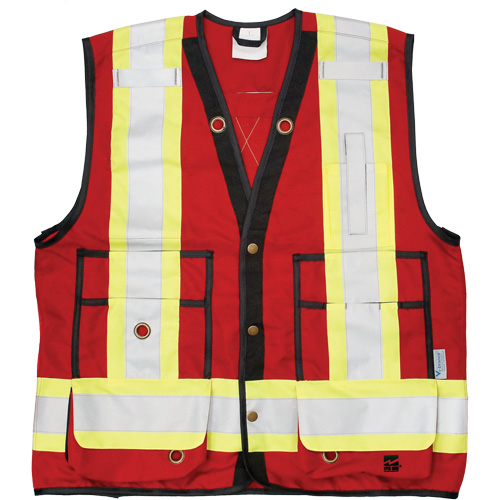 Open Road&reg; Surveyor Vest, Red, Large, Polyester Southpoint Industrial Supply