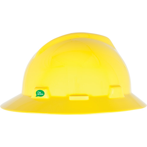 Casque de s&eacute;curit&eacute; &agrave; bord complet V-Gard GREEN avec fentes, R&eacute;pond aux normes CSA type 1, Suspension Rochet Southpoint Industrial Supply