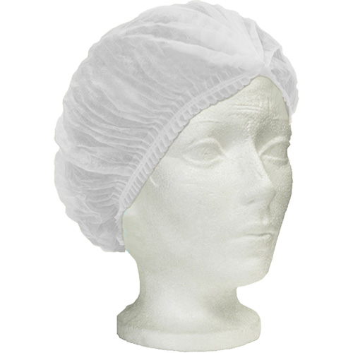 Ronco Care Pleated Bouffant Cap, Polypropylene, 24", White Southpoint Industrial Supply