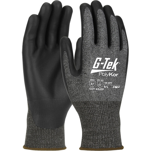 Gants r&eacute;sistants aux coupures G-Tek PolyKor X7, Petit, Calibre 18, Rev&ecirc;tement Polyur&eacute;thane, ASTM ANSI niveau A7/EN 388 niveau F Southpoint Industrial Supply
