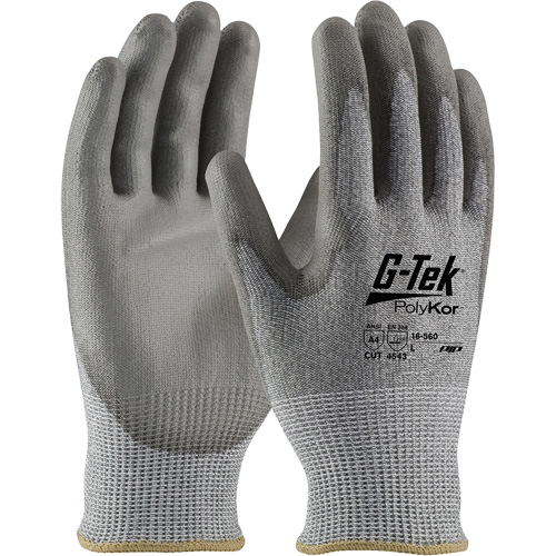 Gants r&eacute;sistants aux coupures G-Tek PolyKor, Petit, Calibre 13, Rev&ecirc;tement Polyur&eacute;thane, ASTM ANSI niveau A4/EN 388 niveau 5/EN 388 niveau D Southpoint Industrial Supply