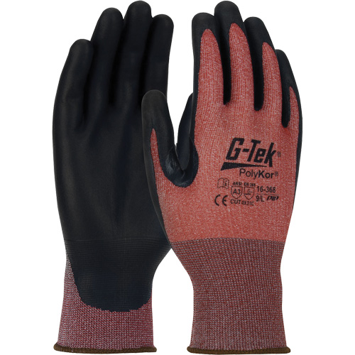 Gants r&eacute;sistants aux coupures G-Tek PolyKor X7 Neuroma, Petit, Calibre 18, Rev&ecirc;tement Polyur&eacute;thane, ASTM ANSI niveau A3/EN 388 niveau C Southpoint Industrial Supply