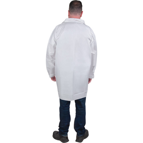 Protective Lab Coat, Microporous, White, Medium Southpoint Industrial Supply