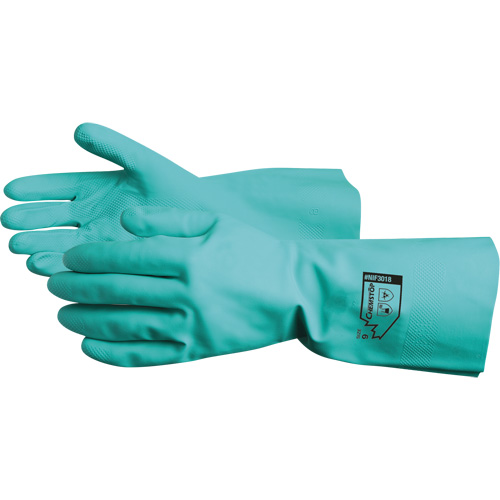 Chemstop Chemical Resistant Gloves, Size 7, 12" L, Nitrile, Flock-Lined Inner Lining, 15-mil Southpoint Industrial Supply