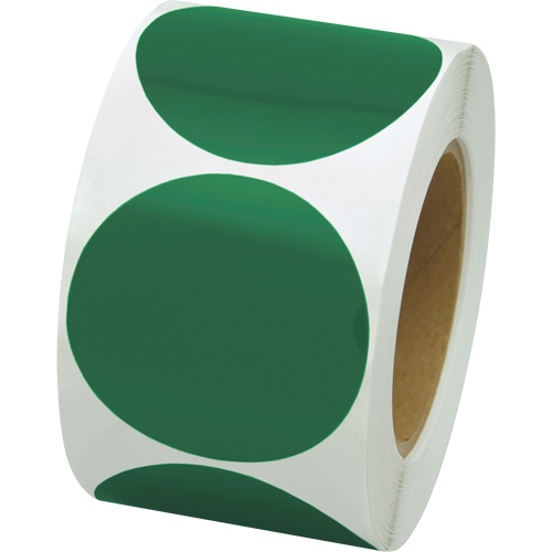 Pastilles de marquage color&eacute;es, Cercle, 3" lo x 3" la, Vert, Vinyle Southpoint Industrial Supply