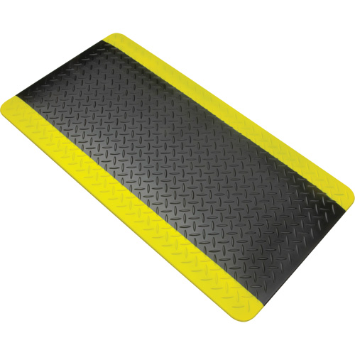 Anti-Fatigue Matting, Diamond, 1-2/3' x 3-1/4' x 3/4", Black/Yellow, Polyurethane Southpoint Industrial Supply
