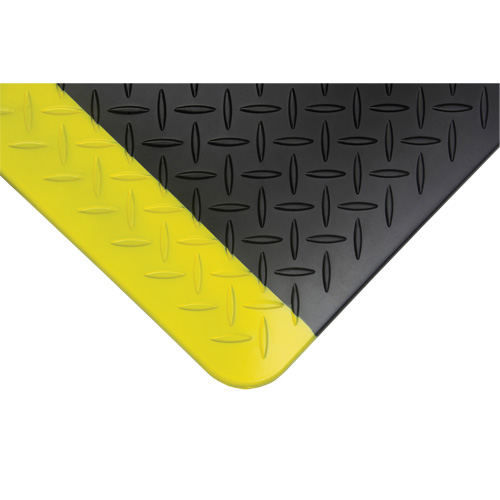 Anti-Fatigue Matting, Diamond, 1-2/3' x 3-1/4' x 3/4", Black/Yellow, Polyurethane Southpoint Industrial Supply