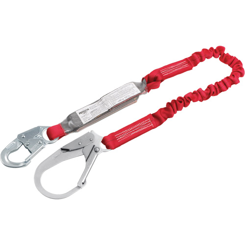 Pro Elastic Shock-Absorbing Lanyard, 6', Rebar Hook Center, Snap Hook Leg Ends, Polyester Southpoint Industrial Supply