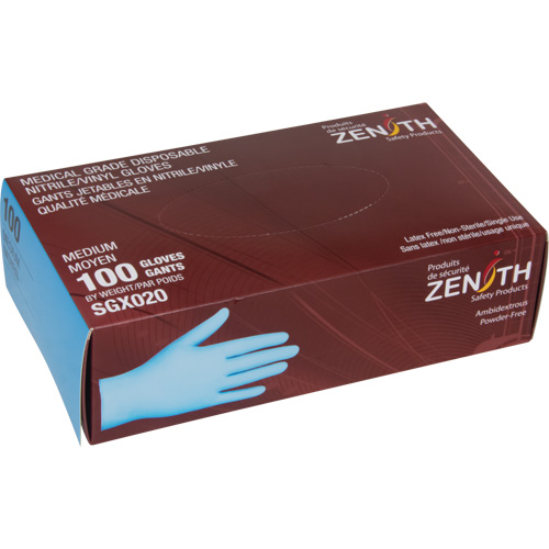 Tactile Medical-Grade Disposable Gloves, Small, Nitrile/Vinyl, 4.5-mil, Powder-Free, Blue, Class 2 Southpoint Industrial Supply