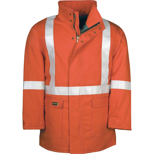 Westex UltraSoft&reg; AllOut Quilt Lined Winter Parka with Reflective Stripes, Medium (Tall), High Visibility Orange, 46 cal/cm² Southpoint Industrial Supply