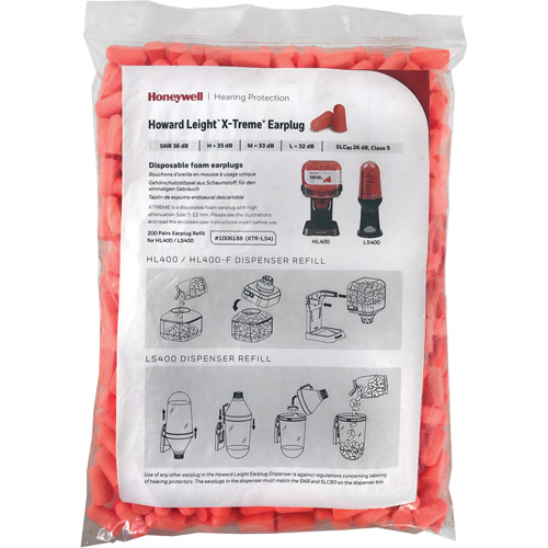 Howard Leight X-Treme Disposable Earplugs, Bulk - Polybag Southpoint Industrial Supply
