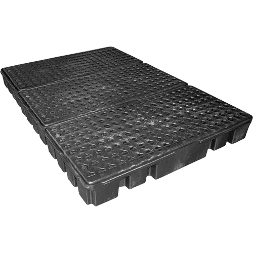 Palette de confinement des d&eacute;versements &agrave; profil bas Black Diamond, Capacit&eacute; de d&eacute;versement 76.5 gal. US, 72" x 49" x 6,5" Southpoint Industrial Supply