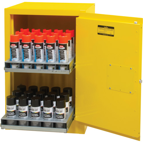 Flammable Aerosol Storage Cabinet, 12 gal., 1 Door, 23" W x 35" H x 18" D Southpoint Industrial Supply