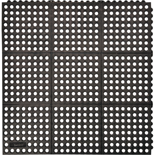 Cushion-Ease&reg; 550 Interlocking Anti-Fatigue Mat, Slotted, 3' x 3' x 3/4", Black, Rubber Southpoint Industrial Supply