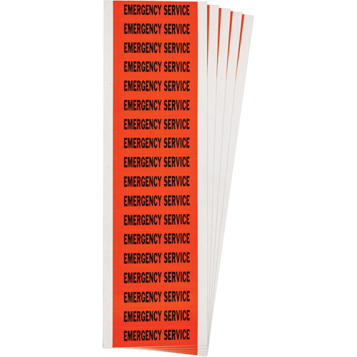 "Emergency Service" Conduit & Voltage Labels, 1/2" x 2-1/4", Cloth/Vinyl, English Southpoint Industrial Supply