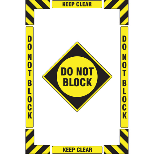 Trousse de marquage du sol ?Keep Clear Do Not Block? (se tenir &agrave; l&eacute;cart - ne pas encombrer), Adh&eacute;sif, Anglais avec pictogramme Southpoint Industrial Supply