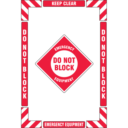 Trousse de marquage du sol ?Emergency Equipment? (&eacute;quipement durgence), Adh&eacute;sif, Anglais avec pictogramme Southpoint Industrial Supply