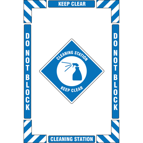 Trousse de marquage du sol ?Cleaning Station? (poste de nettoyage), Adh&eacute;sif, Anglais avec pictogramme Southpoint Industrial Supply