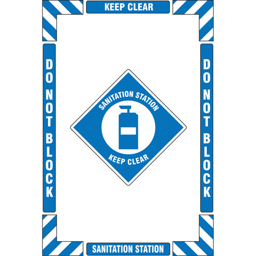 "Sanitation Station" Floor Marking Kit, Adhesive, English with Pictogram Southpoint Industrial Supply